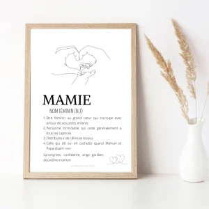 Affiche définition mamie personnalisée - Affiche mamie personnalisée - cadeau mamie personnalisée par Le Temps des Paillettes