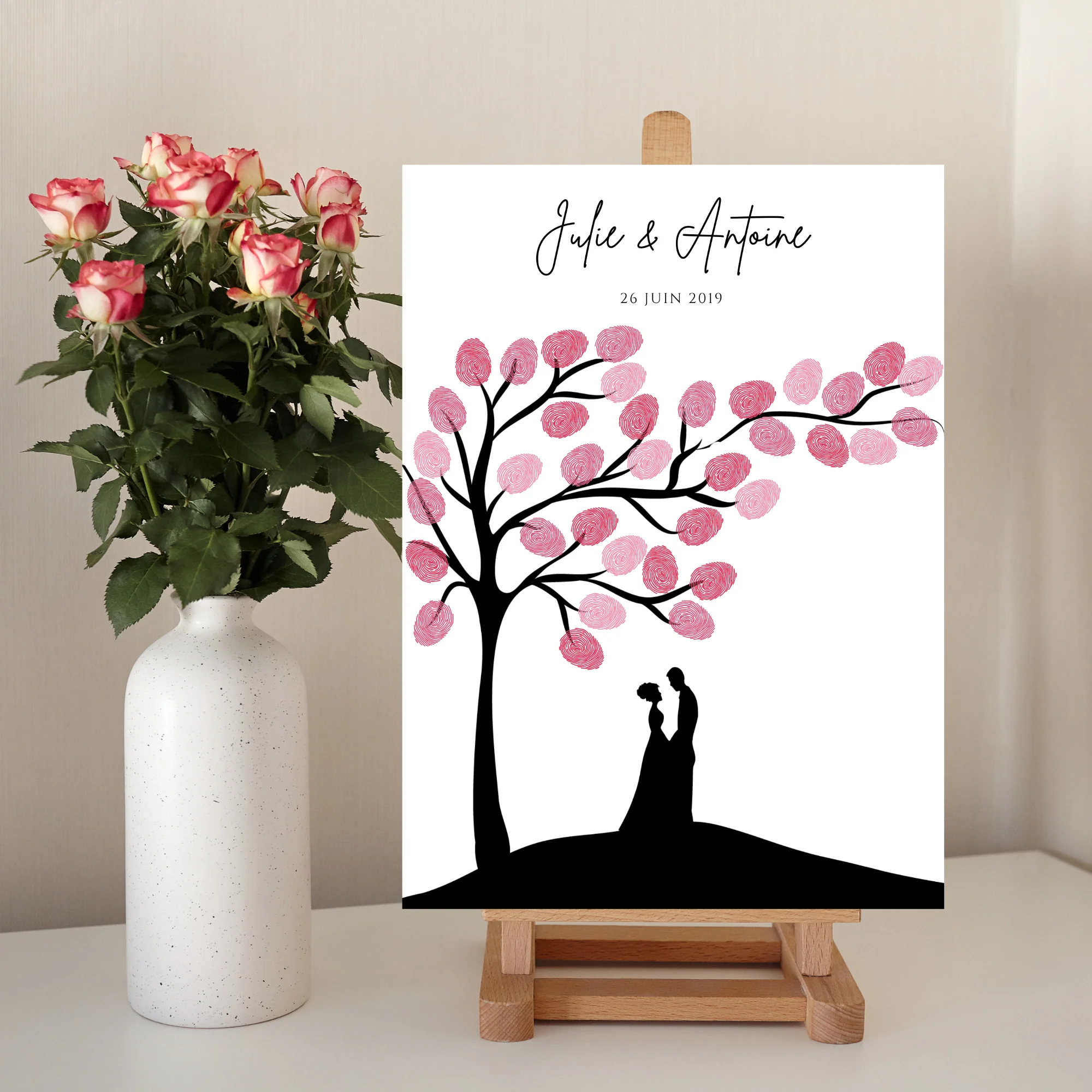 Arbre à empreintes personnalisé mariage / couple - Affiche à imprimer par le Temps des Paillettes – Image 6