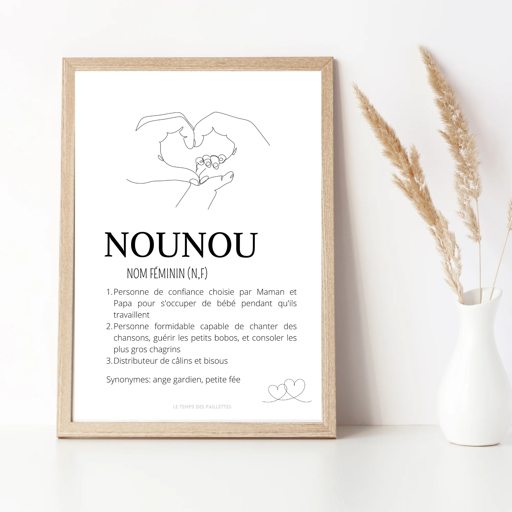Affiche définition nounou personnalisé - Poster merci nounou - Cadeau personnalisé nounou par Le Temps des Paillettes – Image 6