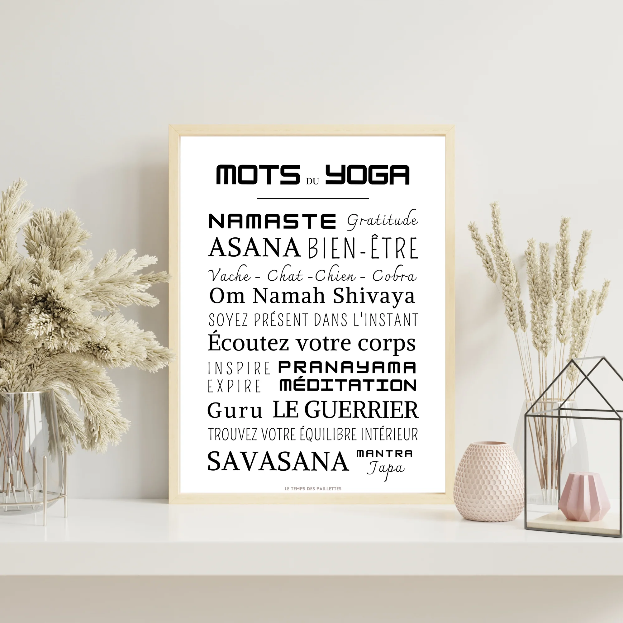 Affiche yoga - Affiche mots et expressions de yoga- Poster namaste par Le Temps des Paillettes – Image 6