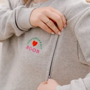 Sweat Grossesse et Allaitement "Mon Coeur Fait Boob"