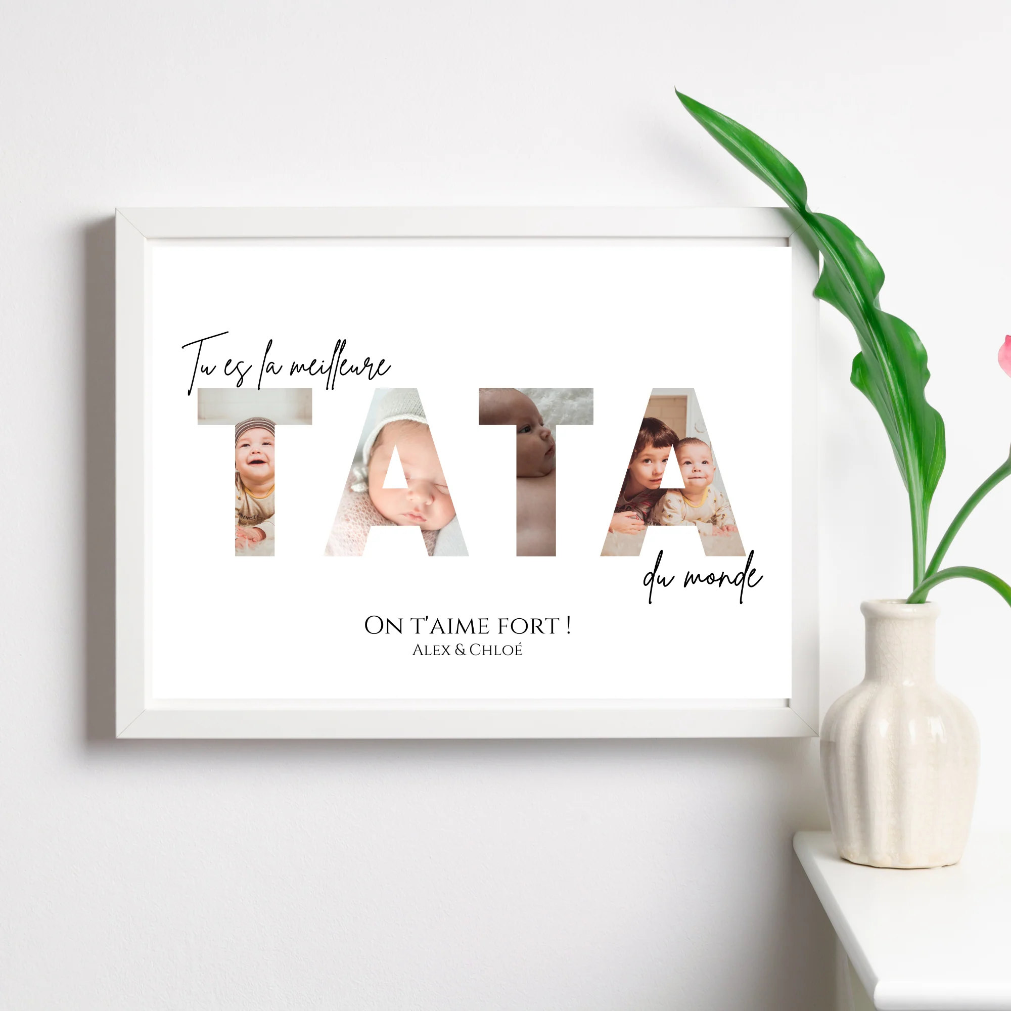 Affiche tata personnalisée photos - cadeau personnalisé tata par Le Temps des Paillettes – Image 3