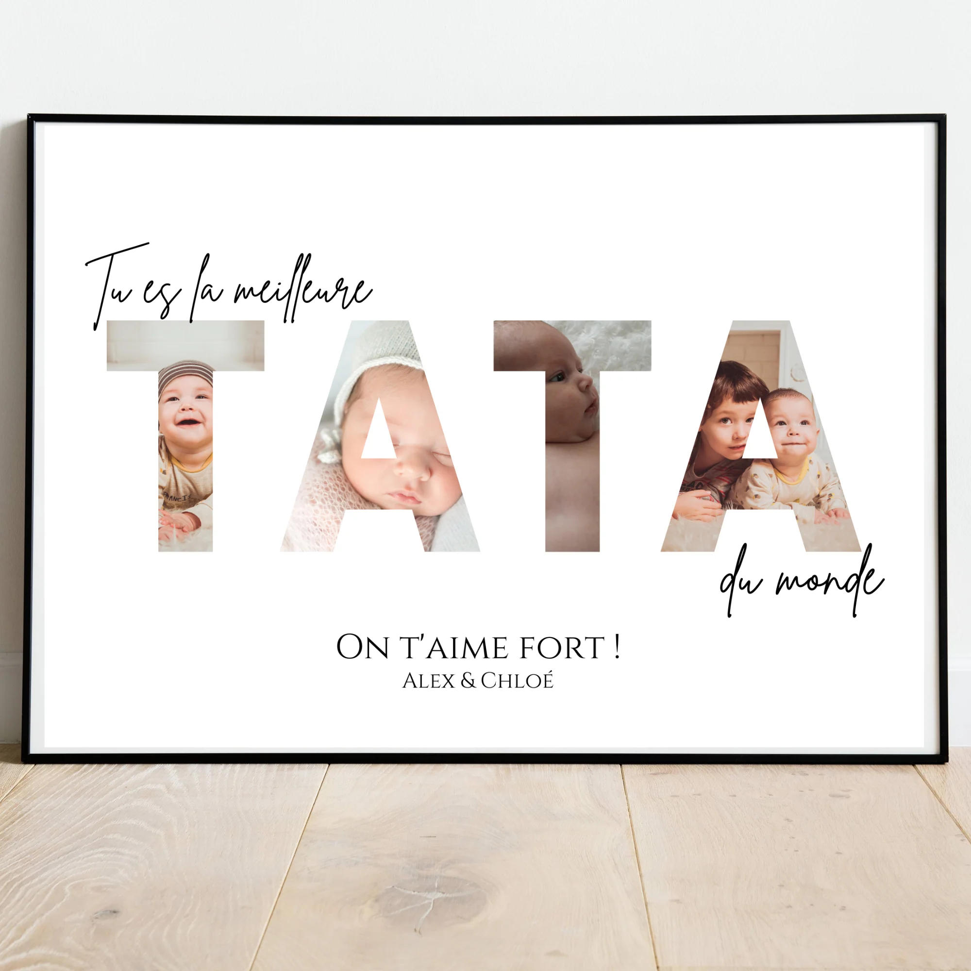 Affiche tata personnalisée photos - cadeau personnalisé tata par Le Temps des Paillettes