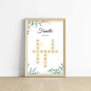 Affiche pêle-mêle / Affiche Scrabble famille personnalisée