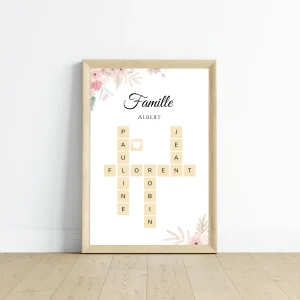Affiche pêle-mêle / Affiche Scrabble famille personnalisée
