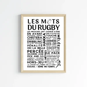 Affiches les mots du rugby - Poster rugby  par Le Temps des Paillettes