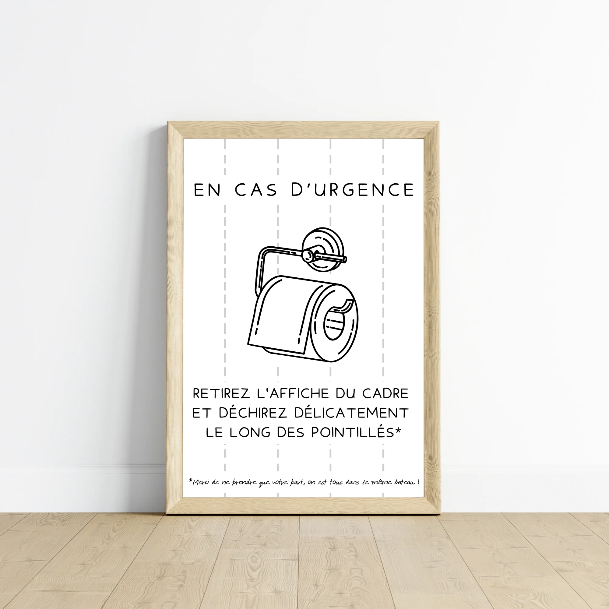 Affiche WC En cas d'urgence en français - Affiche toilette drôle pour airbnb bar restaurant – Image 2