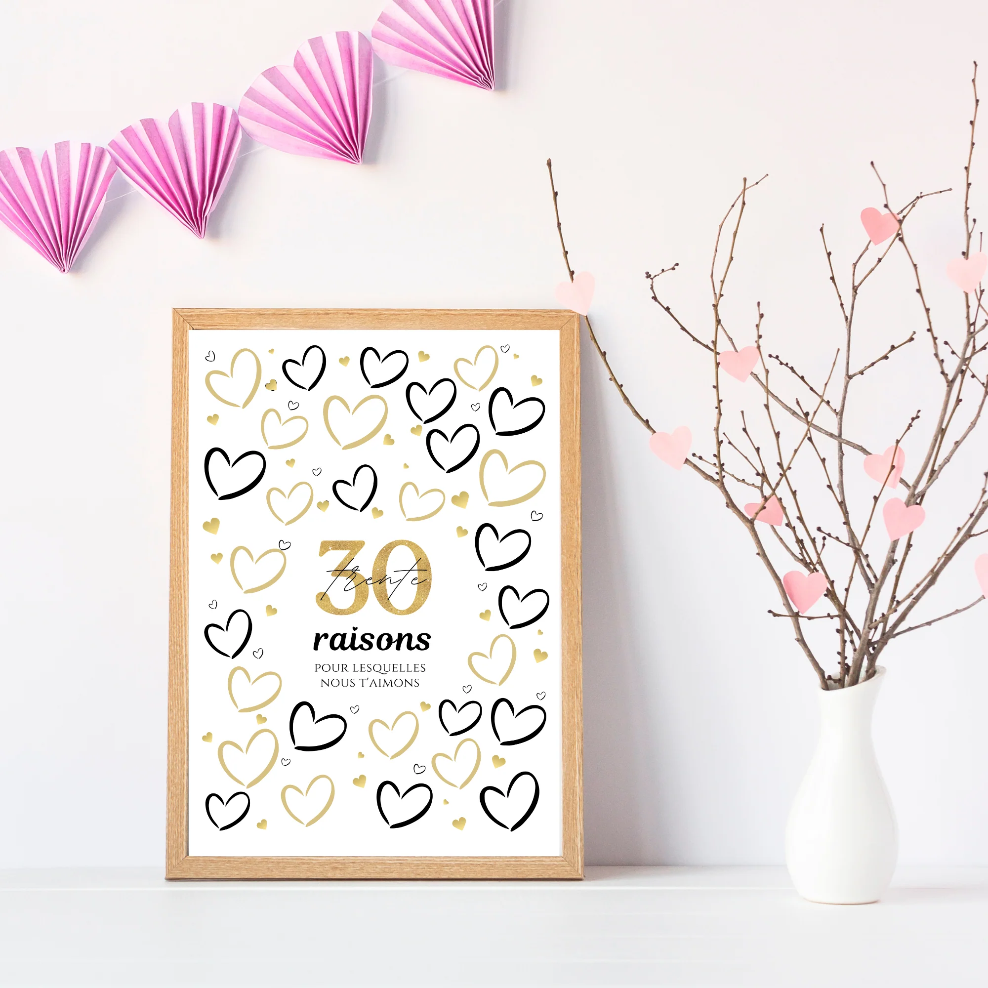 Anniversaire 30 ans - Affiche raisons pour lesquelles nous t’aimons - Décoration de fête Le Temps des Paillettes – Image 8