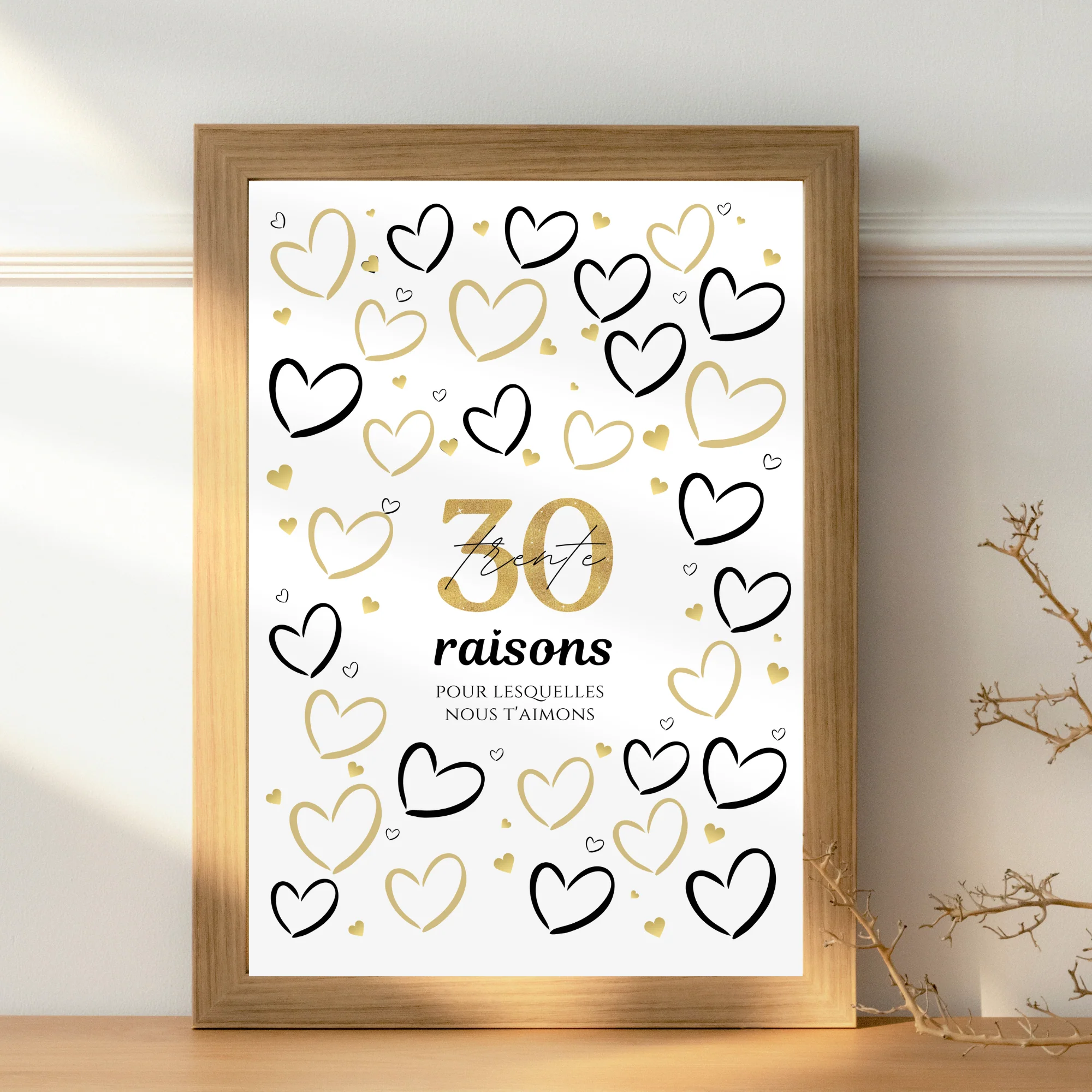 Anniversaire 30 ans - Affiche raisons pour lesquelles nous t’aimons - Décoration de fête Le Temps des Paillettes – Image 2