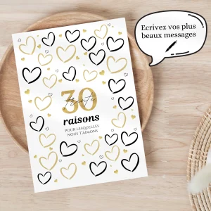 Anniversaire 30 ans - Affiche raisons pour lesquelles nous t’aimons - Décoration de fête Le Temps des Paillettes