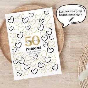 Anniversaire 50 ans raisons pour lesquelles nous t'aimons - Affiche Joyeux anniversaire