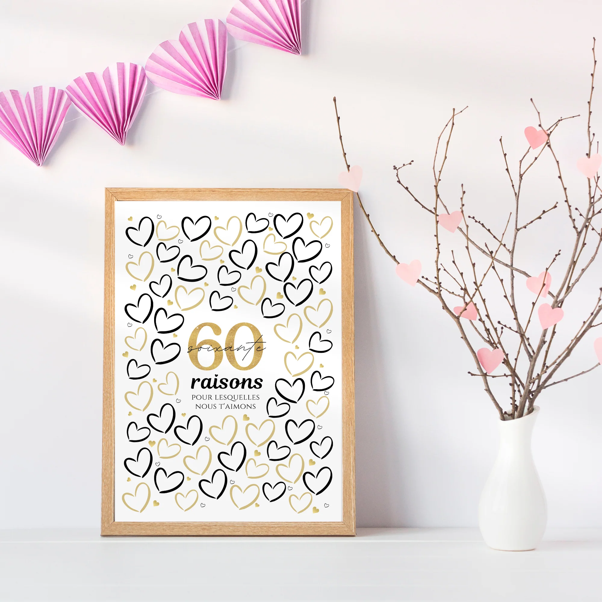 Affiche 60 coeurs à remplir, Carte Joyeux Anniversaire – Image 2