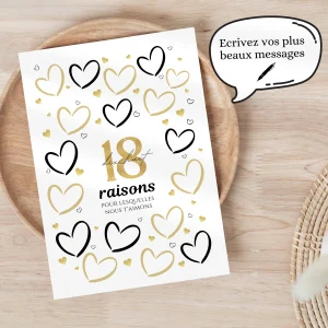 Carte Anniversaire 18 ans - Affiche raisons pour lesquelles nous t’aimons