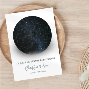Affiche carte du ciel personnalisée - Affiche couple personnalisée