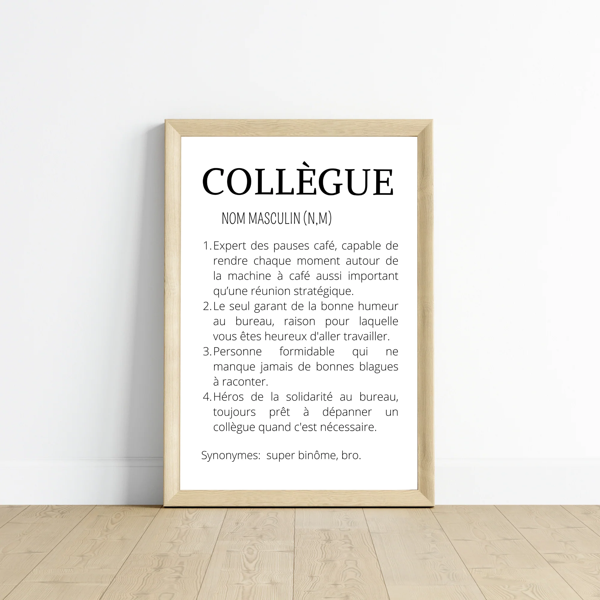 Affiche définition Collègue minimaliste