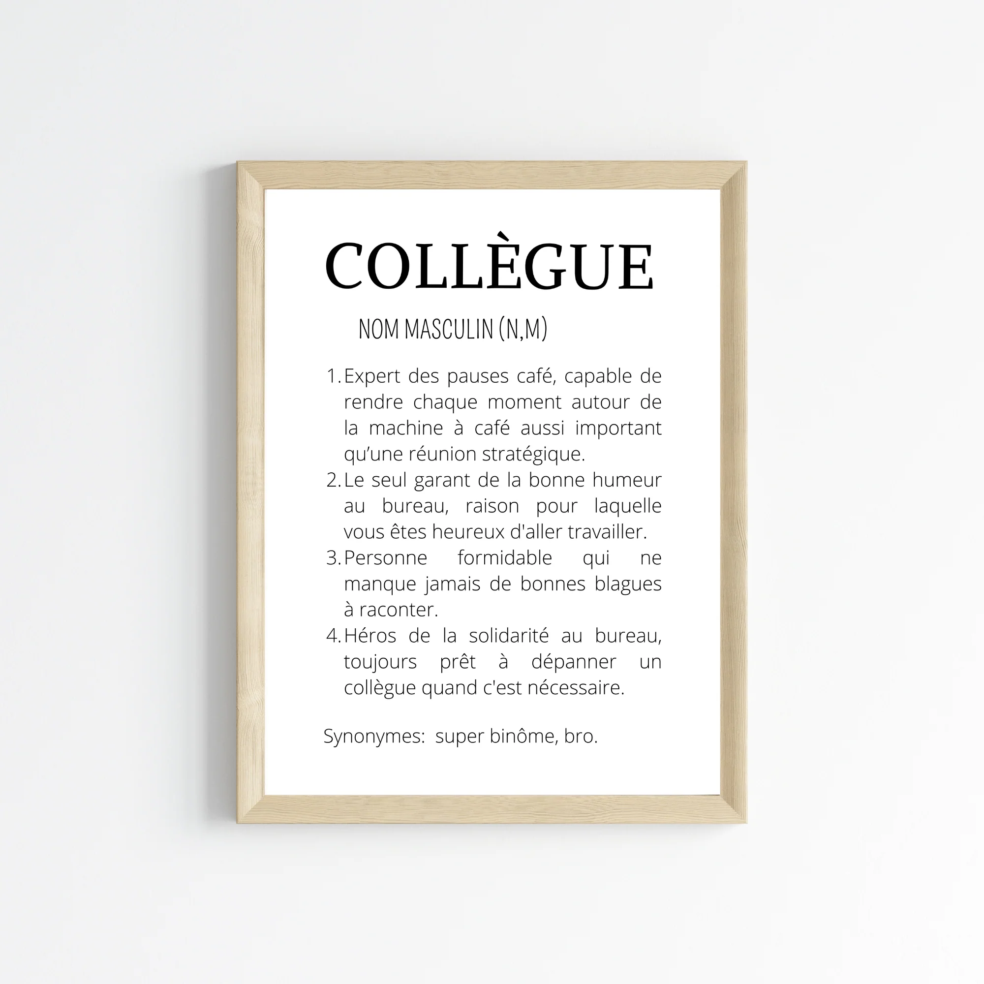 Affiche définition Collègue minimaliste – Image 2