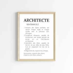 Affiche définition architecte - Affiche minimalistes architecte