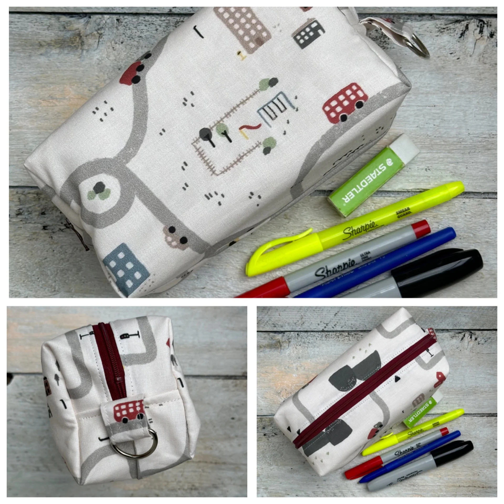 Petite Trousse, étui à crayon ou autre .. avec fermeture éclair et intérieur en Canvas (coton épais) en stock prêtes à partir – Image 2