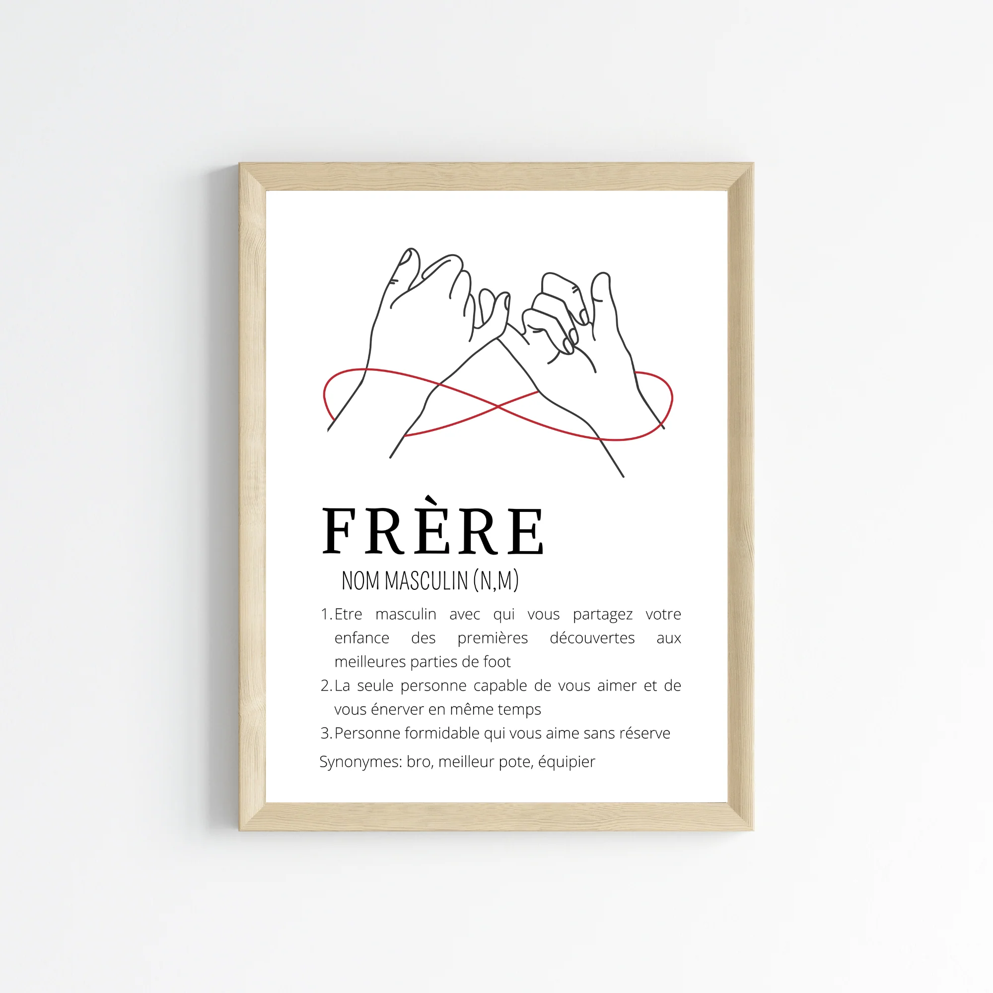Affiche définition frère avec prénoms - Cadeau personnalisé frère par Le Temps des Paillettes – Image 2