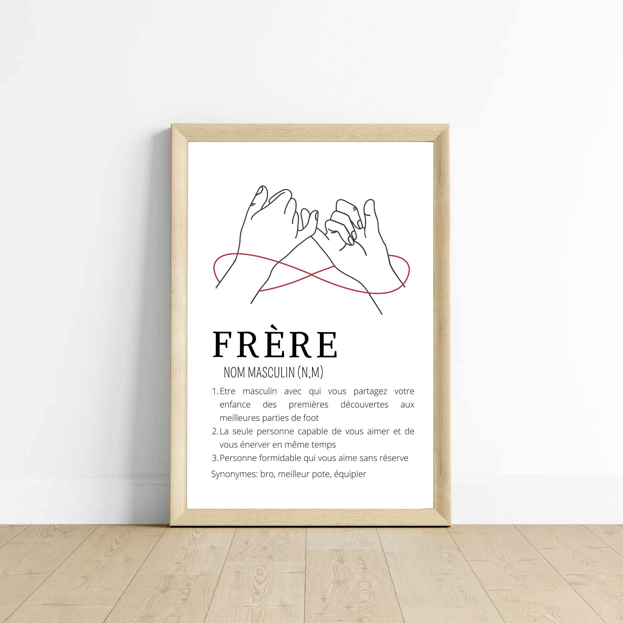 Affiche définition frère avec prénoms - Cadeau personnalisé frère par Le Temps des Paillettes – Image 3