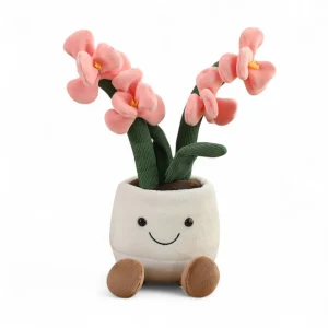 Peluche plante kawaii orchidée douce et colorée