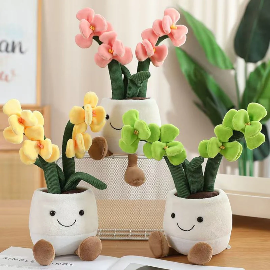 Peluche plante kawaii orchidée douce et colorée – Image 5