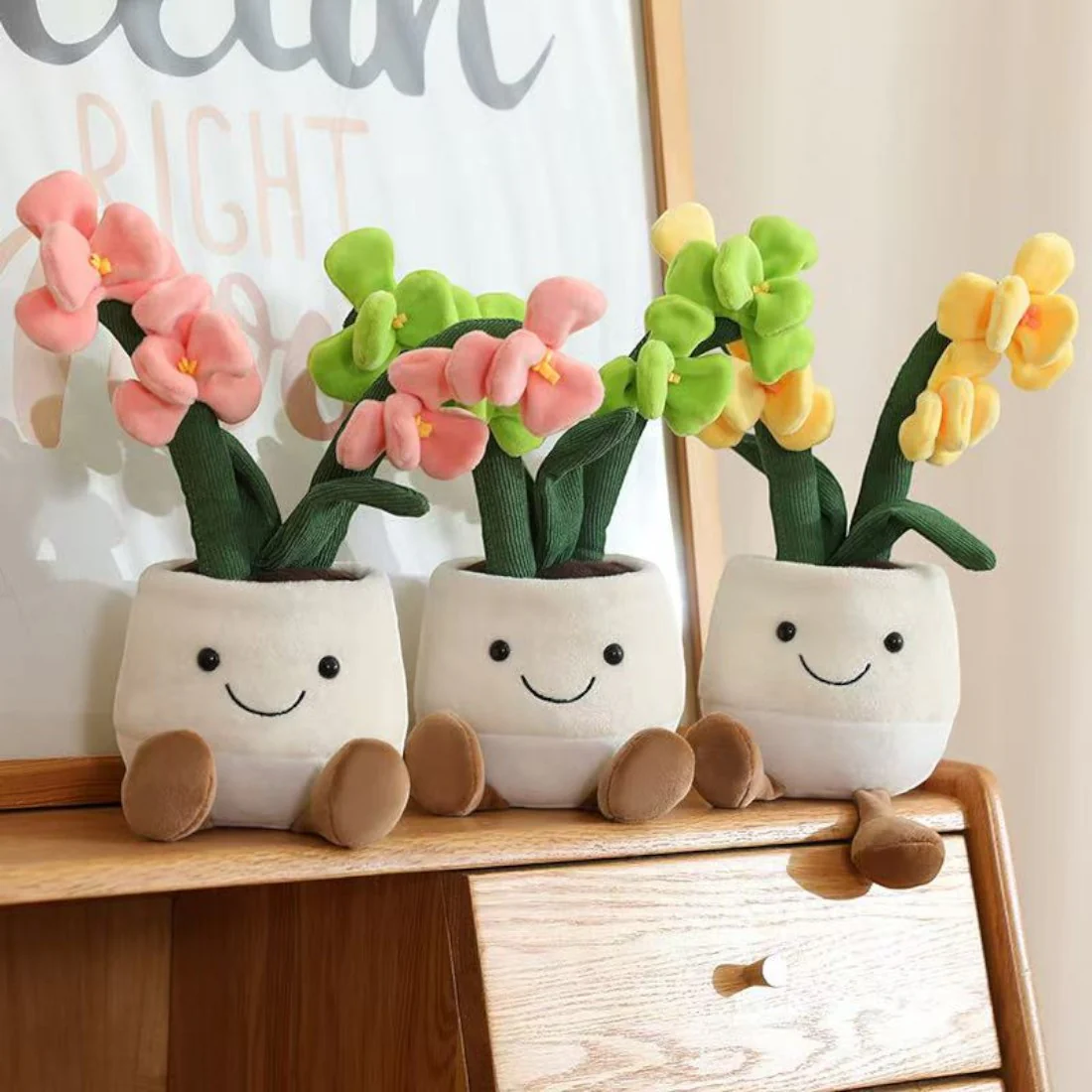 Peluche plante kawaii orchidée douce et colorée – Image 6