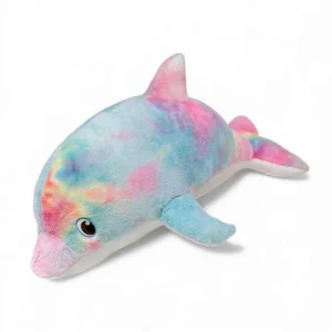 Peluche dauphin géant arc-en-ciel