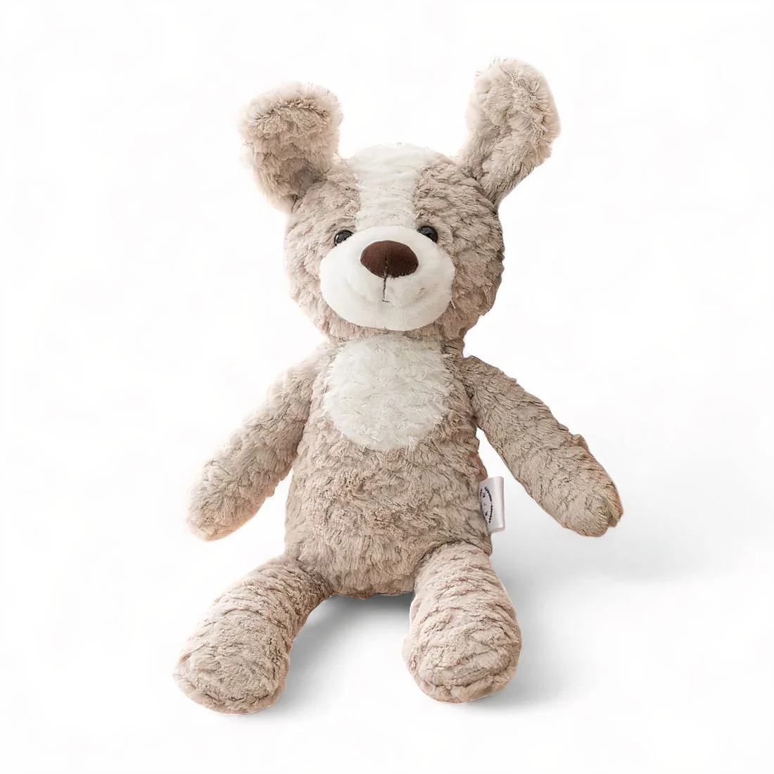 Peluche chien beige tout doux