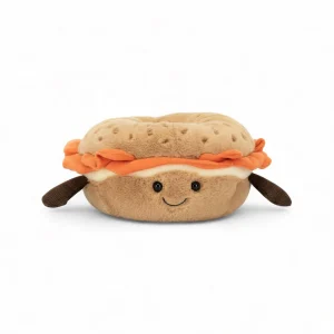 Peluche petit dej' kawaii bagel au saumon