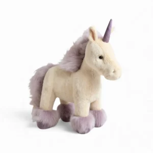Licorne en peluche debout à crinière colorée