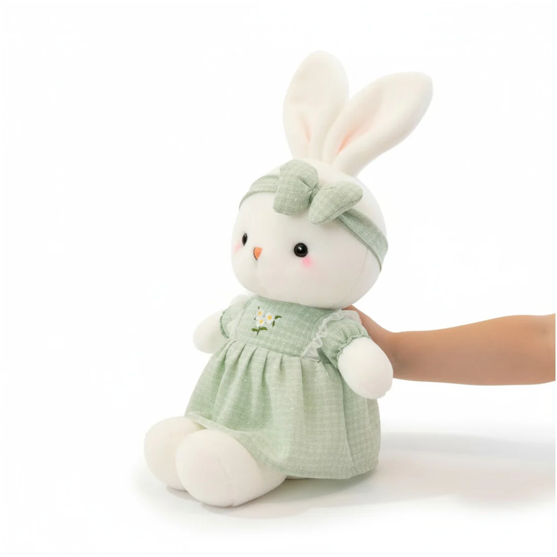 Adorable lapin en peluche avec robe à fleurs – Image 4