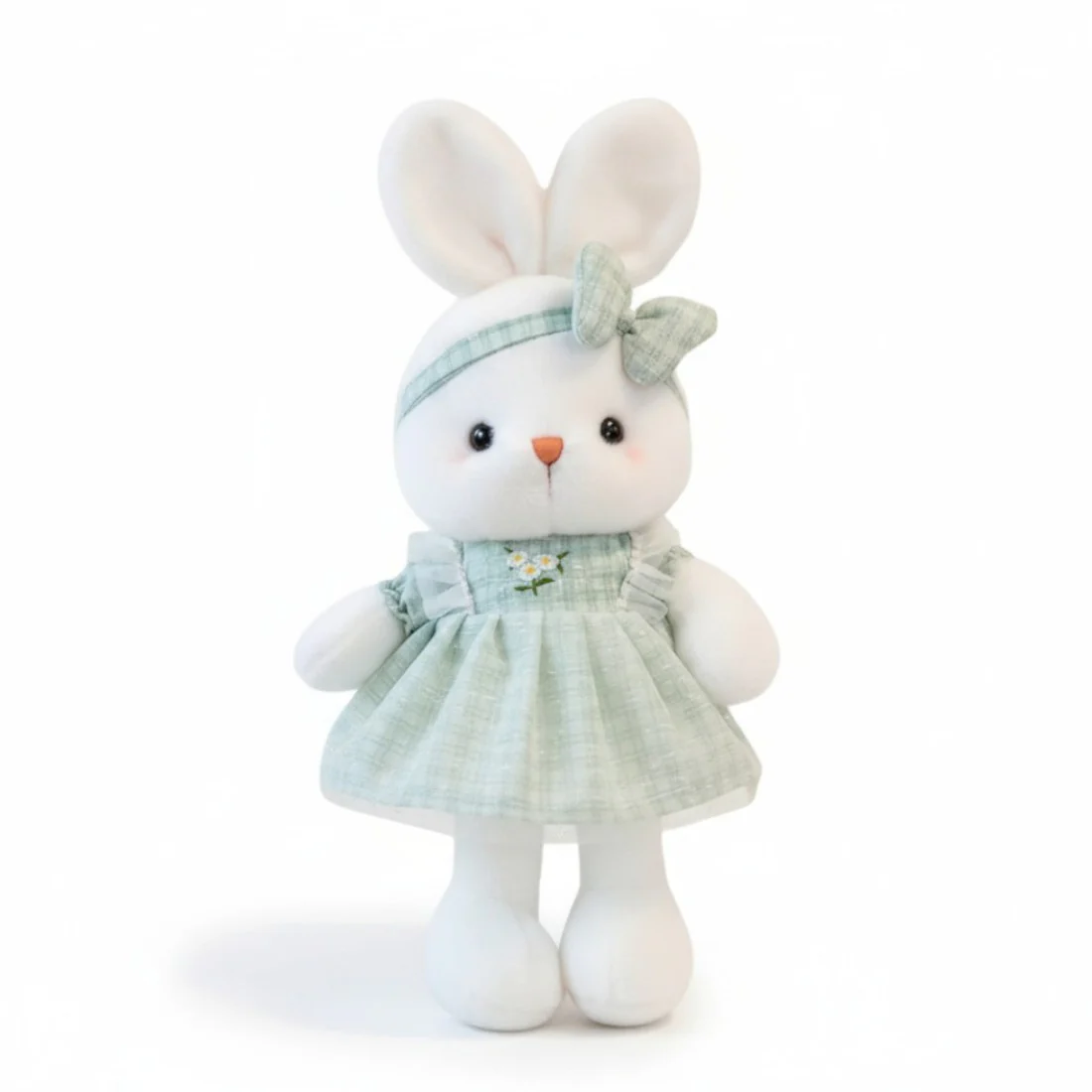 Adorable lapin en peluche avec robe à fleurs – Image 2
