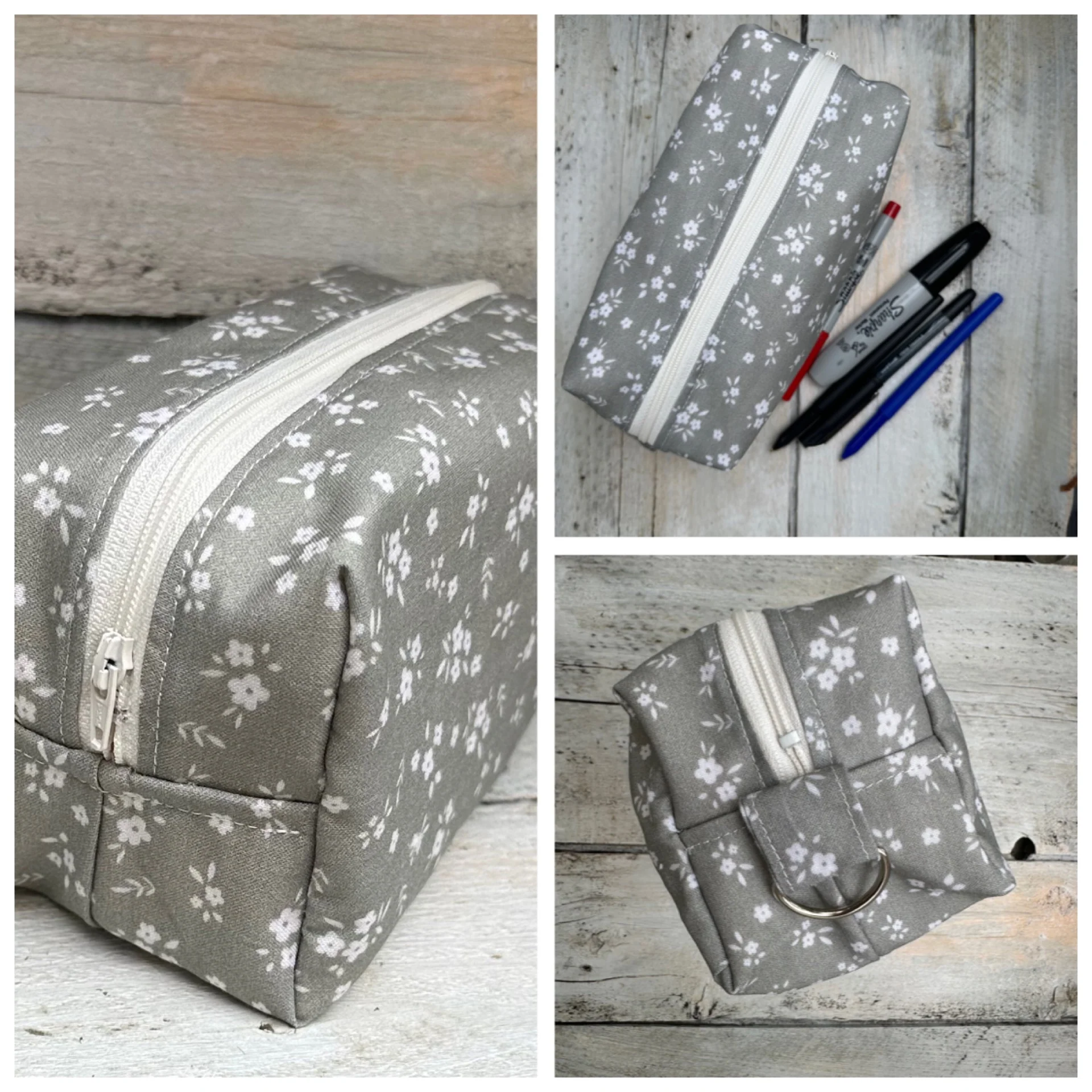 Petite Trousse, étui à crayon ou autre .. avec fermeture éclair et intérieur en Canvas (coton épais) en stock prêtes à partir