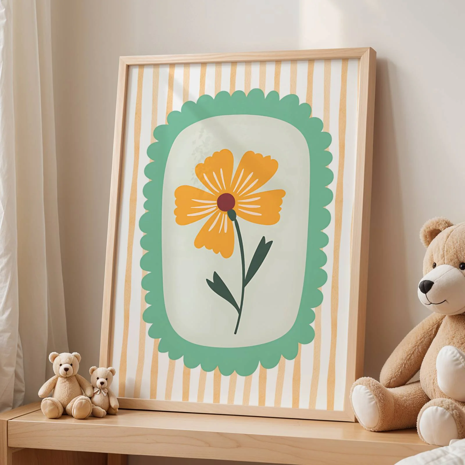 Lot de 3 affiches enfant – Cool Kids Club, cerises et fleurs colorées – Déco murale chambre ou salle de jeux – Affiche numérique – Image 4