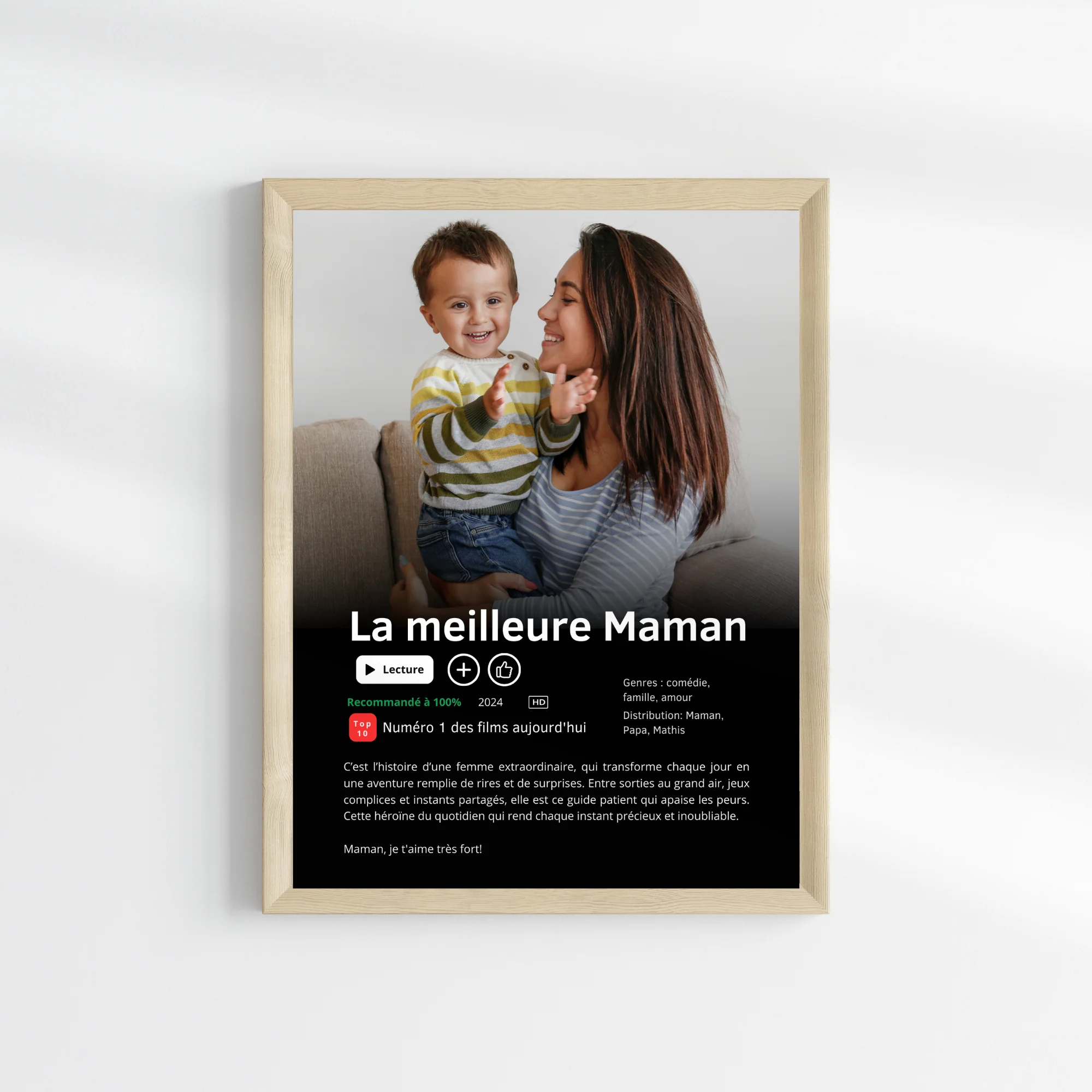 Affiche Netflix Personnalisée « Meilleure Maman du Monde » avec photo – Image 2