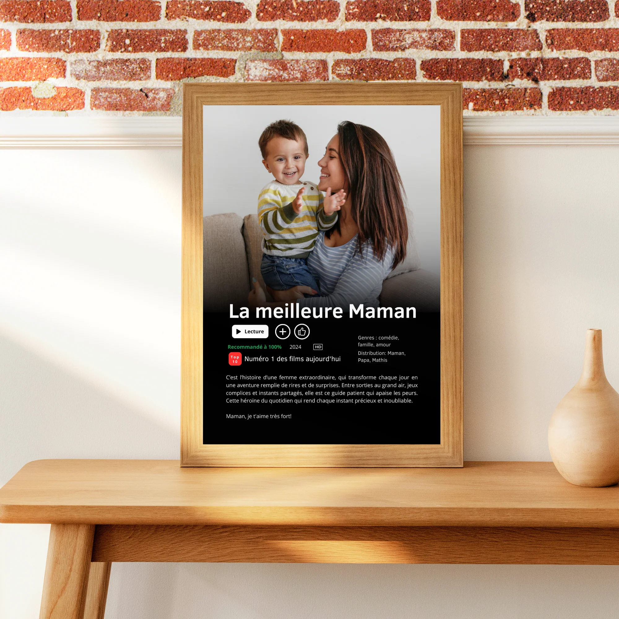 Affiche Netflix Personnalisée « Meilleure Maman du Monde » avec photo