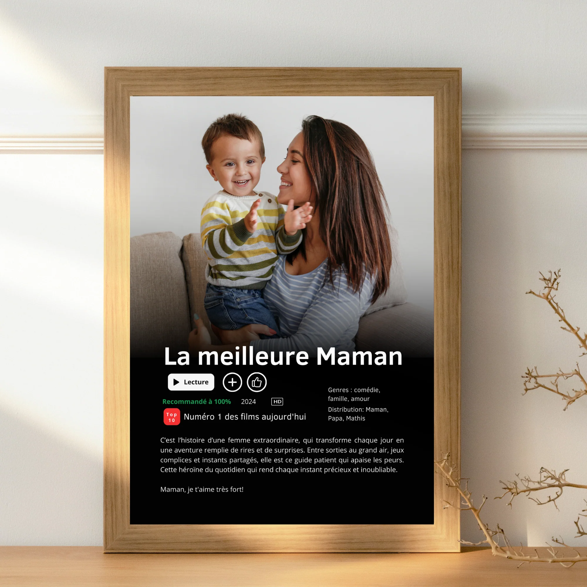 Affiche Netflix Personnalisée « Meilleure Maman du Monde » avec photo – Image 5