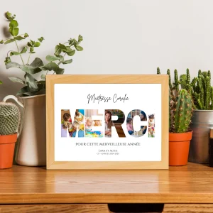 Affiche "MERCI Maîtresse" personnalisée avec photos