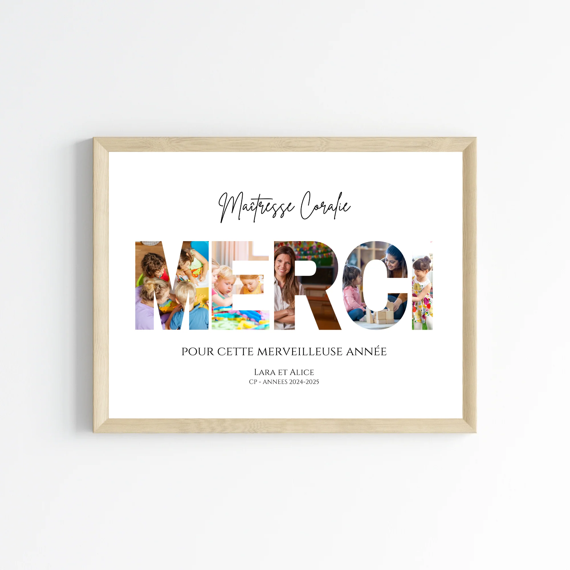 Affiche "MERCI Maîtresse" personnalisée avec photos – Image 4