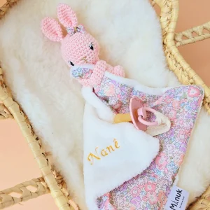 Mini Doudou-attache tétine Lapinou