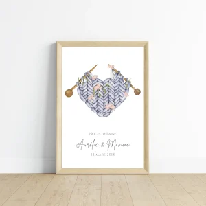 Affiche couple noces de Laine-  7 ans de mariage