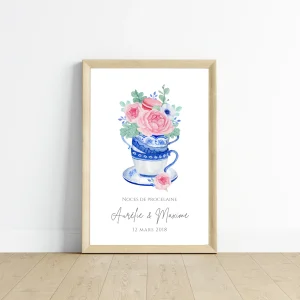 Affiche couple noces de porcelaine -  20 ans de mariage