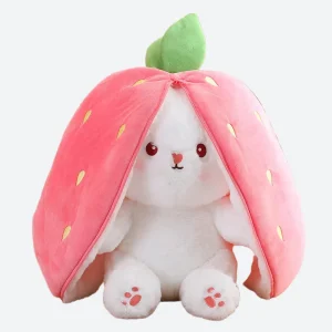 Peluche lapin fraise - AMANDINE