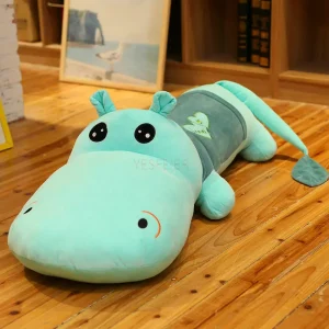 Peluche Hippopotame Bleu Vert