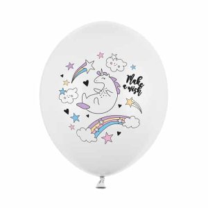 6 Ballons licorne blancs