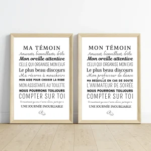 Affiche personnalisé mon témoin - demande témoin originale