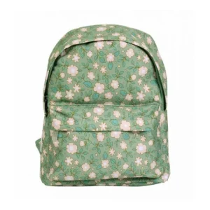 Petit cartable fleuri vert