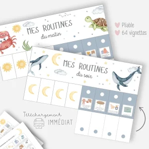 Mes tableaux de routines pliables - Océan