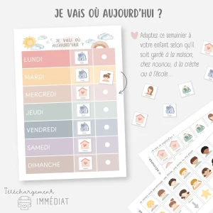 Mon premier semainier - Je vais où aujourd'hui ?